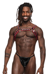 Male Power 596-266 PU Leder Leo Farbe Schwarz-Rot